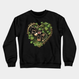 Locks of Love - Vintage Keys in a Celtic Floral Heart Crewneck Sweatshirt